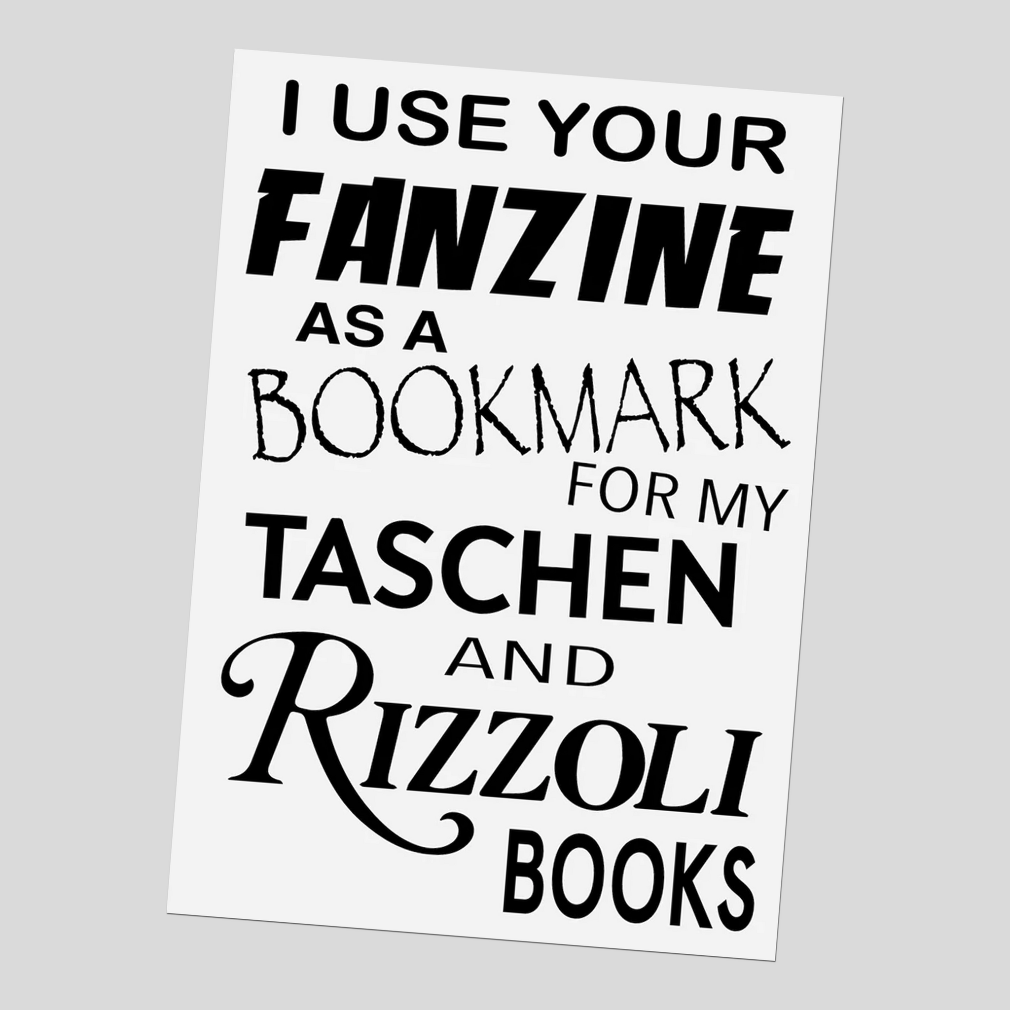 "Your fanzine as a bookmark"