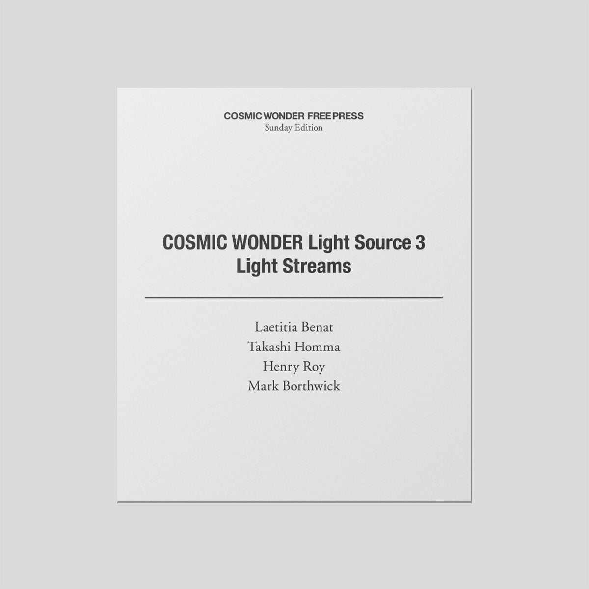 Cosmic Wonder Free Press - Sunday Edition – Cahier Central