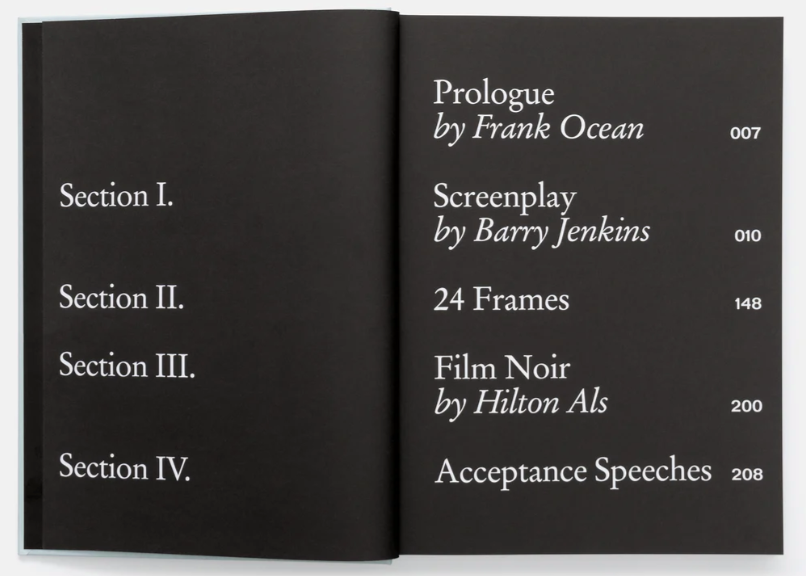 Moonlight Screenplay Book