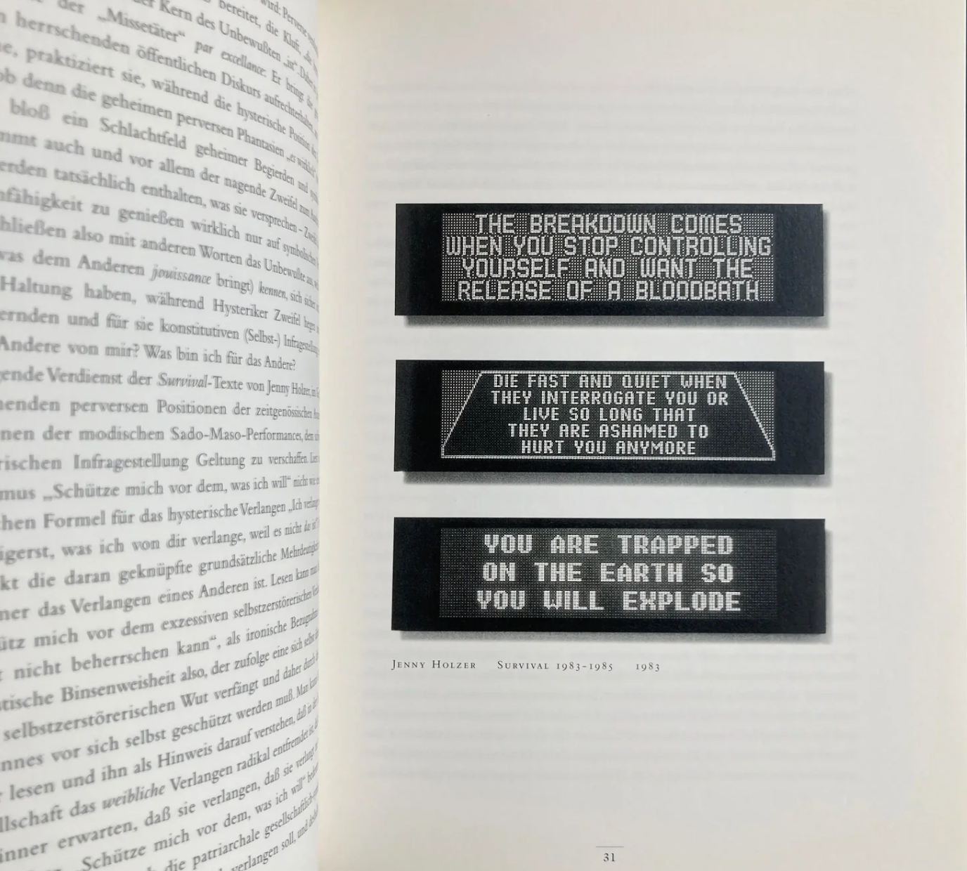 Louise Bourgeois, Jenny Holzer, Helmut Lang - Kunsthalle Wien 1998