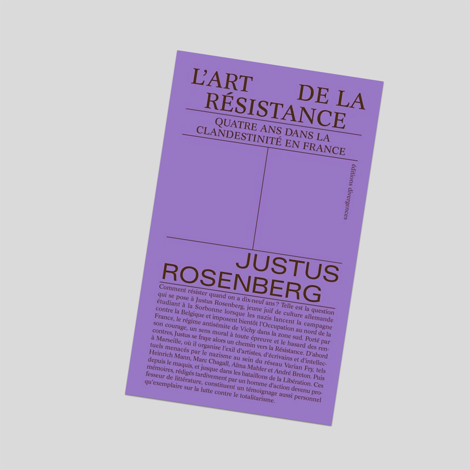 L'art de la résistance - Justus Rosenberg – Cahier Central