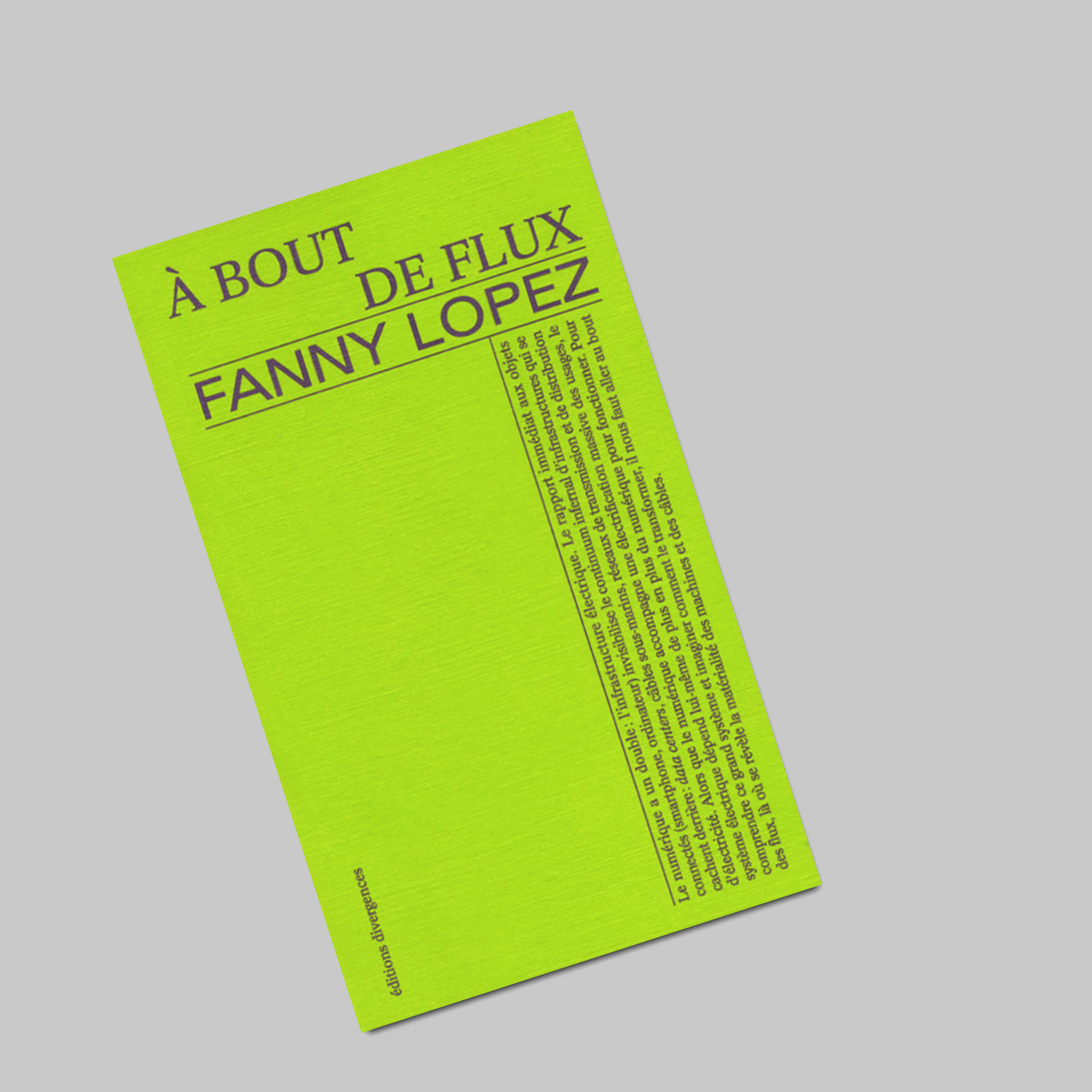 À BOUT DE FLUX - FANNY LOPEZ